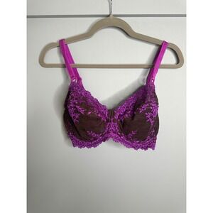 Wacoal Women's 32DDD Brown Purple Lace Full Coverage Underwire Bra